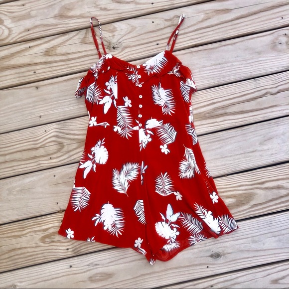 Forever 21 Dresses & Skirts - Orange Floral Romper